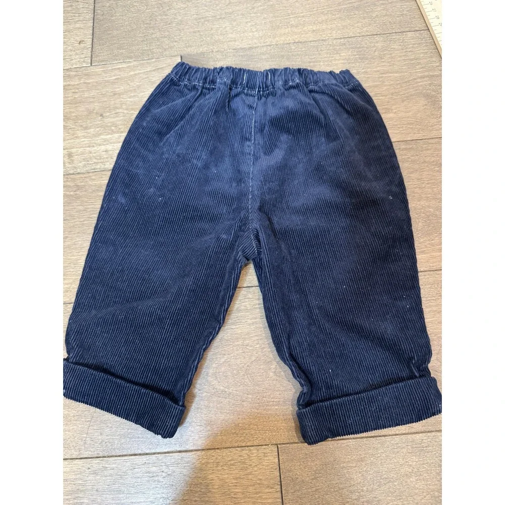 Ralph Lauren Corduroy‎ Pants Baby Boys 9M Navy Blue Elastic Waist Cuffed Pockets